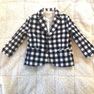 Janie and Jack Blazer 2T white and navy checkered blazer.